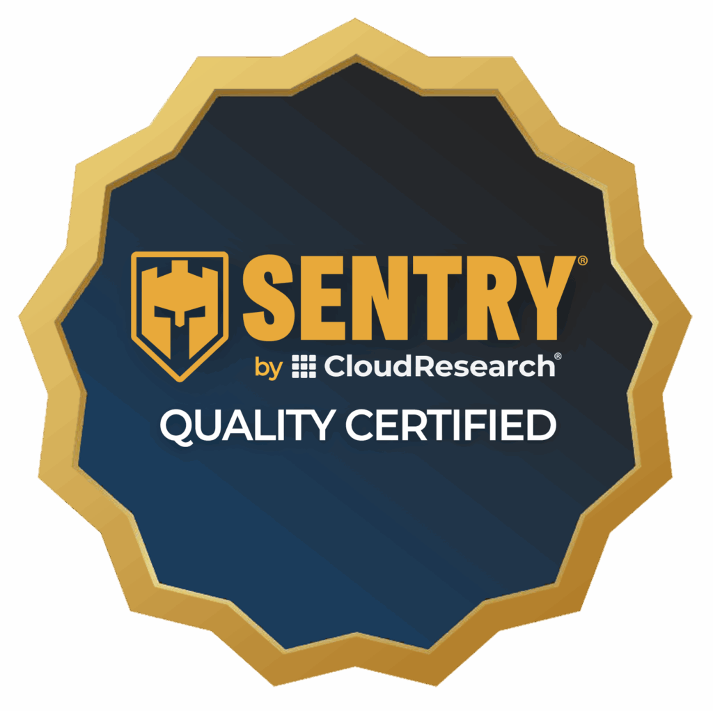 Sentry by CloudResearch data quality certified logo